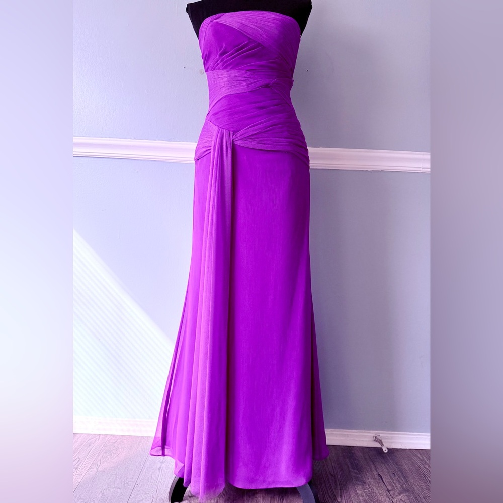 White House Black Market Purple Strapless Dress 2